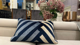 Vilasa Home Elegant Striped Blue Cushion Cover